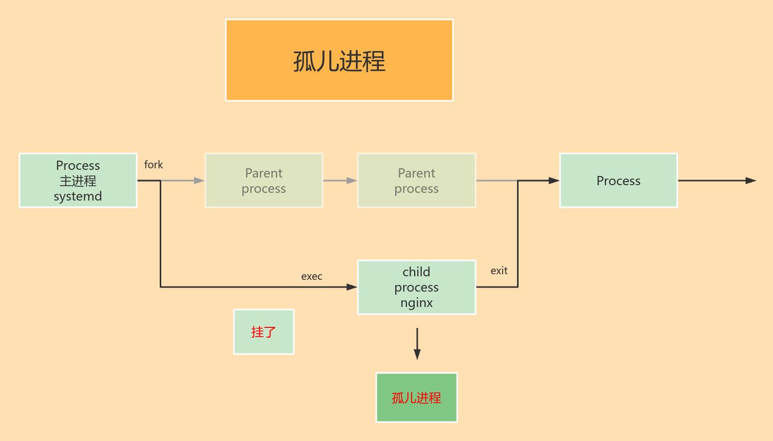 孤儿进程流程图模板_ProcessOn思维导图、流程图